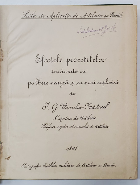 COLEGAT DE DOUA CARTI DESPRE TEHNICA ARTILERIEI MILITARE , 1897- 1899 , VEZI DESCRIEREA !