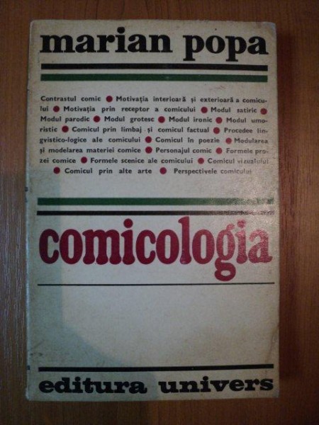 COMICOLOGIA de MARIAN POPA , Bucuresti 1975