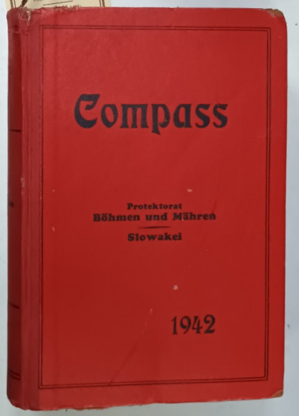 COMPASS , FINANZIELLES JAHRBUCH , PROTEKTORAT BOHMEN UND MAHREN , ANUAR FINANCIAR IN LIMBILE GERMANA SI CEHA , 1942 , PREZINTA URME DE UZURA