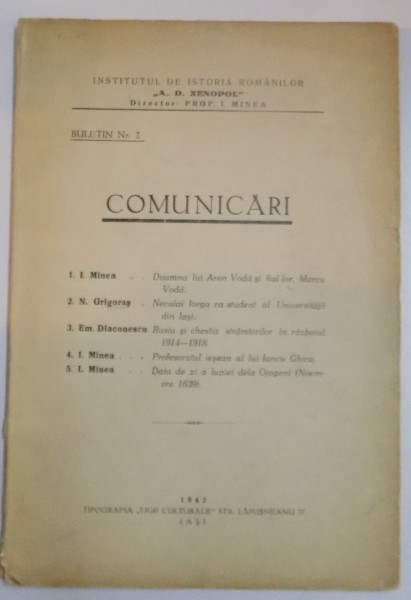 COMUNICARI , BULETIN NR. 2 , 1942