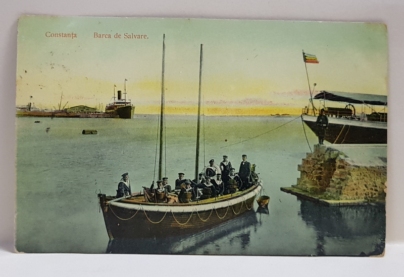 CONSTANTA - BARCA DE SALVARE , CARTE POSTALA ILUSTRATA , POLICROMA, CIRCULATA , DATATA 1912