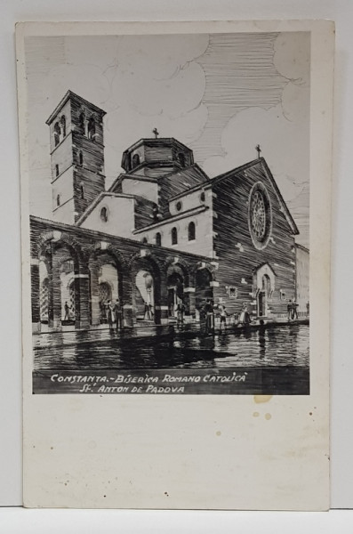 CONSTANTA , BISERICA ROMANO - CATOLICA SF. ANTON DE PADOVA , CARTE POSTALA , INTERBELICA