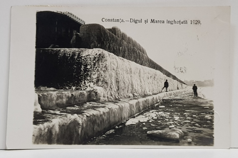 CONSTANTA  - DIGUL SI MAREA INGHETATA , FOTO ARTA N. IOANID , CARTE POSTALA , 1929