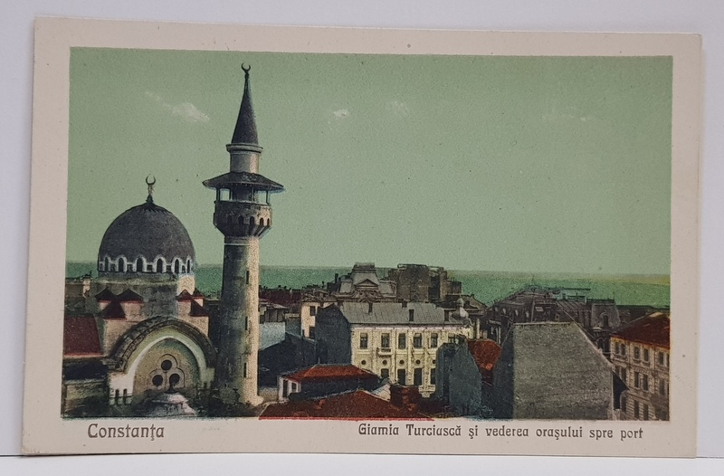 CONSTANTA , GIAMIA TURCEASCA , VEDERE SPRE PORT, CARTE POSTALA , INTERBELICA