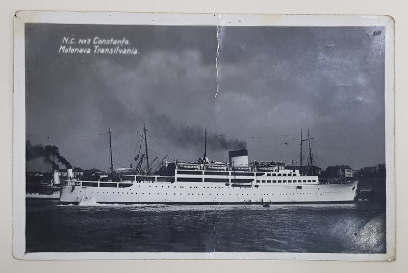 CONSTANTA , MOTONAVA ' TRANSILVANIA ' , FOTOGRAFIE TIP CARTE POSTALA , 1939