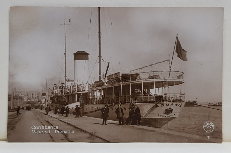 CONSTANTA , VAPORUL ROMANIA , FOTOGRAFIE TIP CARTE POSTALA , 1928