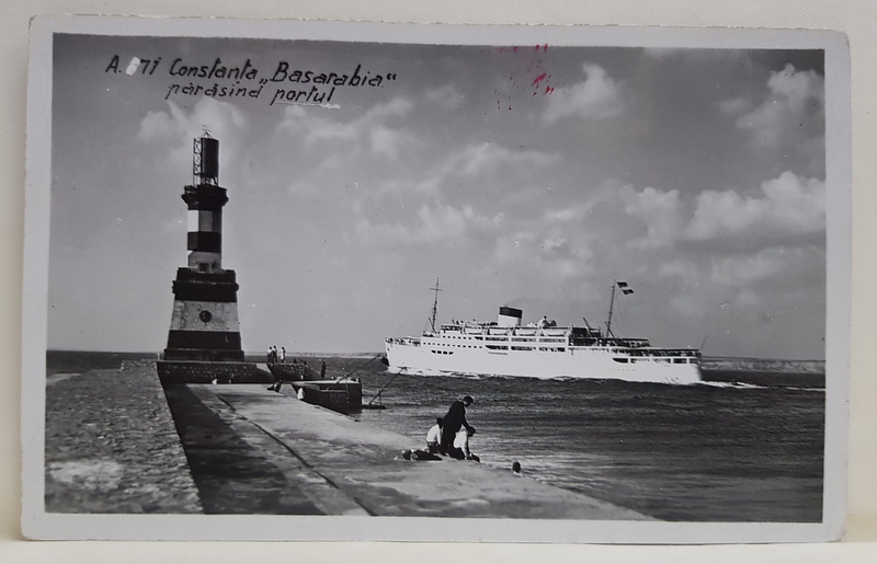 CONSTANTA , VASUL ' BASARABIA ' PARASIND PORTUL , FOTOGRAFIE TIP CARTE POSTALA , INTERBELICA