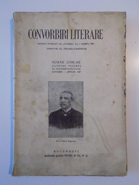 CONVORBIRI LITERARE. NUMAR JUBILAR ALCATUIND VOLUMUL AL CINCIZECISINOULEA, IANUARIE-APRILIE 1927