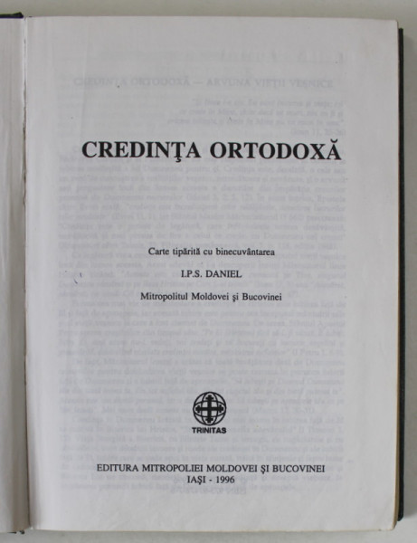 CREDINTA ORTODOXA 1996-I.P.S DANIEL *PREZINTA URME DE UZURA