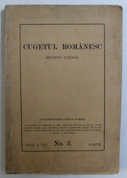 CUGETUL ROMANESC - REVISTA LUNARA , ANUL II , NO. 3 , MARTIE , 1923