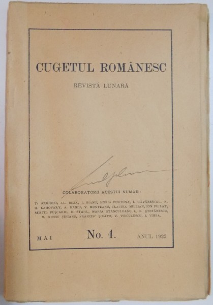 CUGETUL ROMANESC , REVISTA LUNARA , MAI , NR.4 , 1922