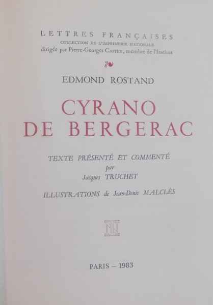 Cyrano De Bergerac Par Edmond Rostand Illustrations Par Jean Denis Malcles