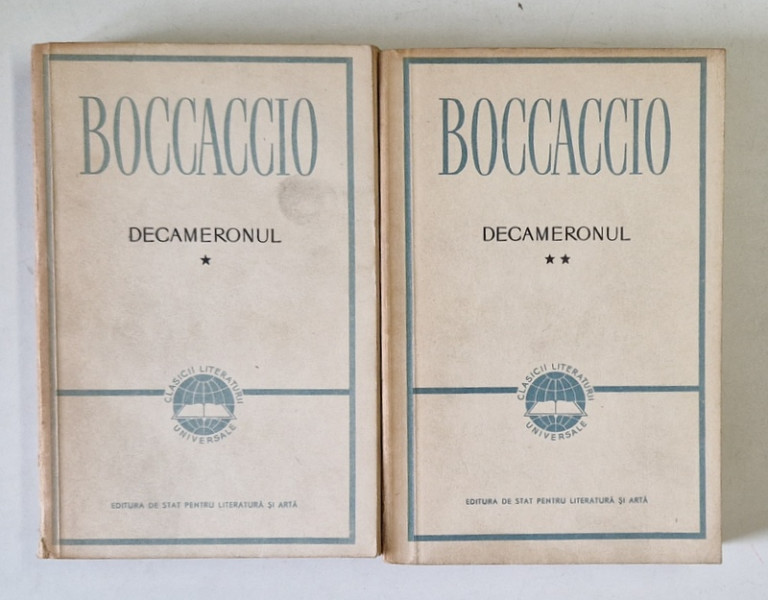 DECAMERONUL , VOLUMELE I - II de GIOVANNI BOCCACCIO , 1957 *EDITIE BROSATA