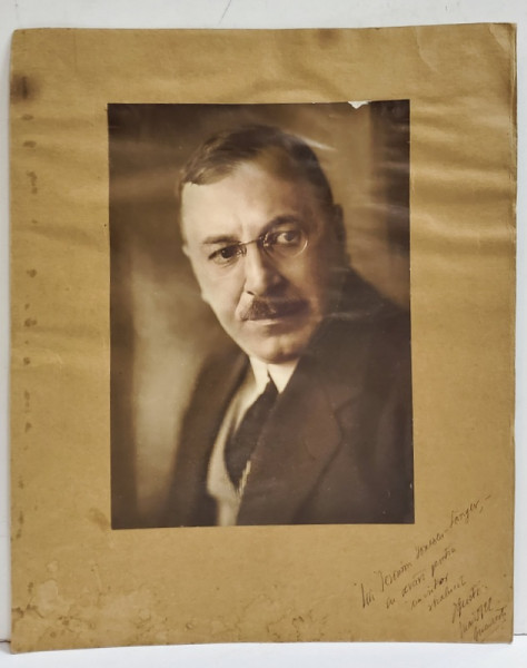 DEDICATIA LUI DIMITRIE GUSTI ( 1880- 1955 ) , PE FOTOGRAFIA SA , 1922