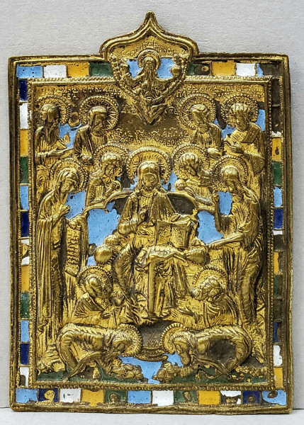 Deisis, Icoana din bronz cu email policron, Rusia Secol XIX