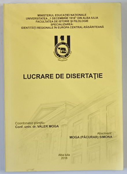 DESTINE PIERDUTE IN DETENTIA COMUNISTA , PENITENCIARUL AIUD ( 1948 - 1989 ) , LUCRARE DE DISERTATIE de MOGA ( PACURAR ) SIMONA , 2018