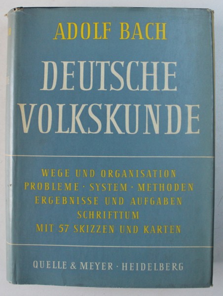 DEUTSCHE VOLKSKUNDE von ADOLF BACH , 1960