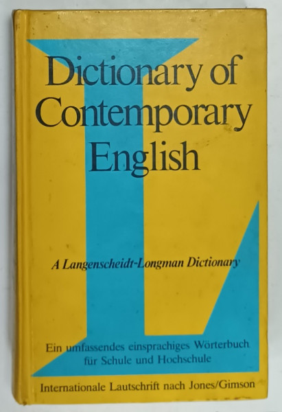 DICTIONARY OF CONTEMPORARY ENGLISH , 1985 , PAGINA DE TITLU CU FRAGMENT LIPSA *
