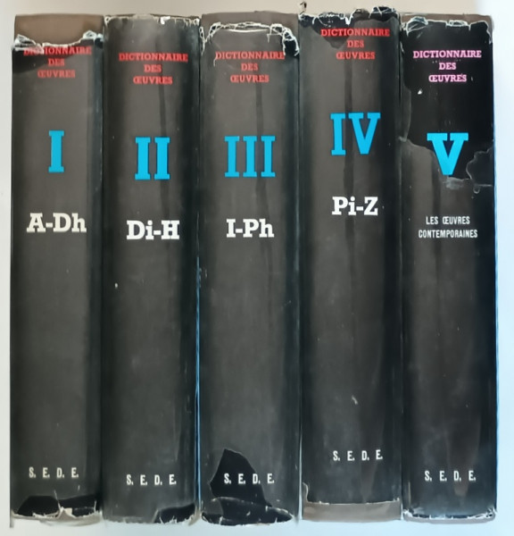 DICTIONNAIRE DES OEUVRES , DE TOUS LES TEMPS ET DE TOUS LES PAYS , VOLUMES I - V by LAFFONT - BOMPIANI , 1962