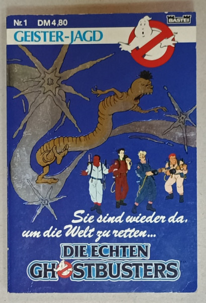 DIE ECHTEN GHOSTBUSTERS ( VANATORII DE FANTOME) , GEISTER - JAGD  , TEXT IN LIMBA GERMANA , von KENNETH HARPER , illustriert von JON MILLER , 1989