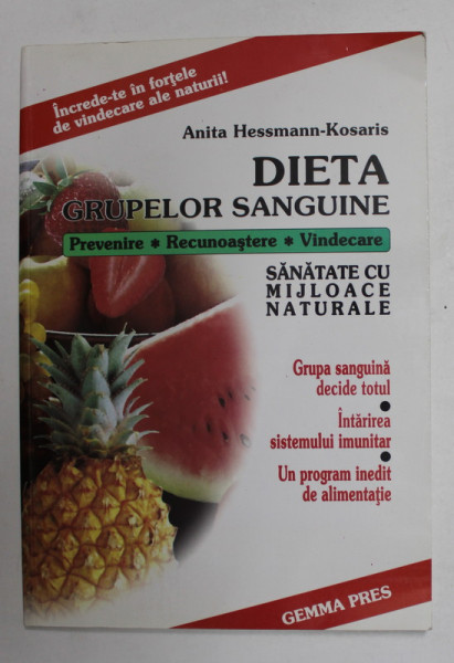 DIETA GRUPELOR SANGUINE de ANITA HESSMANN KOSARIS