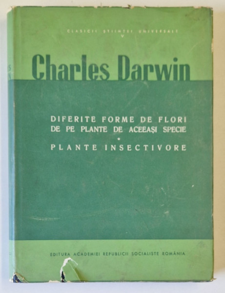 DIFERITE FORME DE FLORI DE PE PLANETE DE ACEEASI SPECIE , PLANTE INSECTIVORE de CHARLES DARWIN , 1965