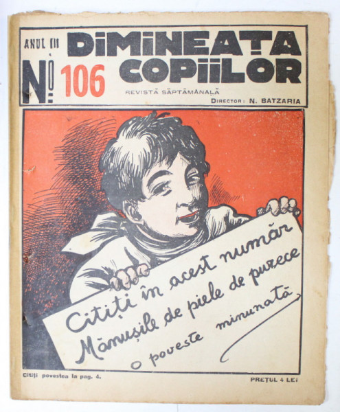 DIMINEATA COPIILOR , REVISTA SAPTAMANALA , nr. 106 ,  1926