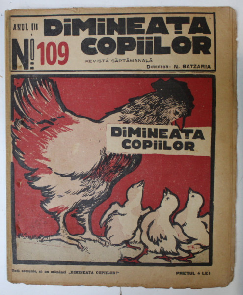 DIMINEATA COPIILOR , REVISTA SAPTAMANALA , nr. 109 ,  1926