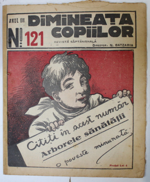 DIMINEATA COPIILOR , REVISTA SAPTAMANALA , nr. 121 ,  1926