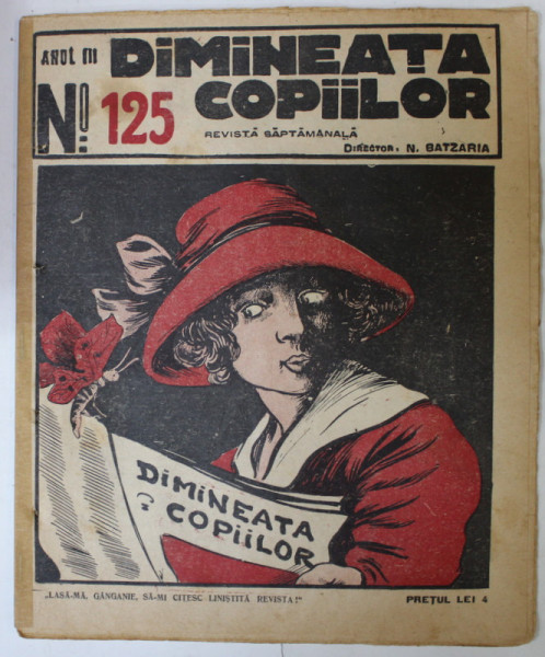 DIMINEATA COPIILOR , REVISTA SAPTAMANALA , nr. 125 ,  1926