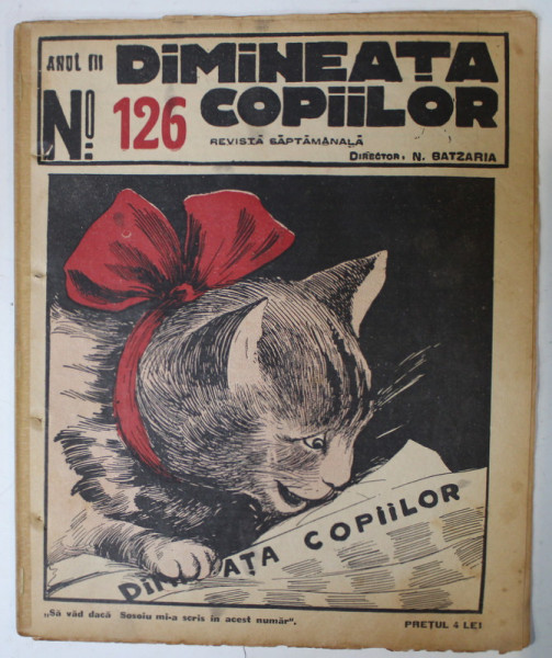 DIMINEATA COPIILOR , REVISTA SAPTAMANALA , nr. 126 ,  1926