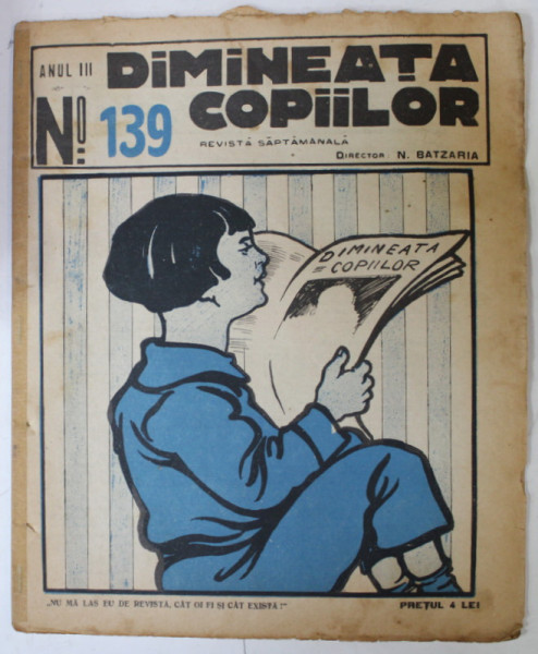 DIMINEATA COPIILOR , REVISTA SAPTAMANALA , nr. 139 , 1926