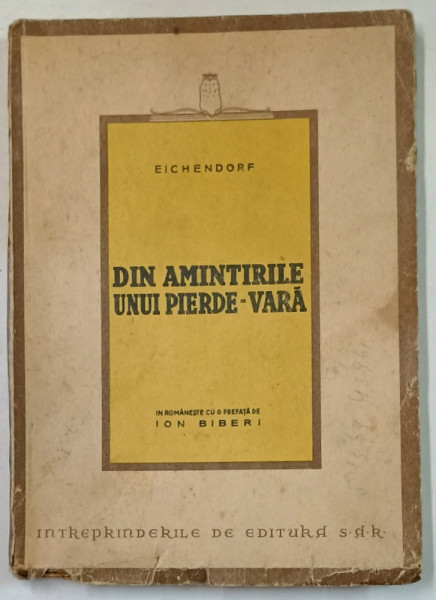 DIN AMINTIRILE UNUI PIERDE-VARA de EICHENDORF *PREZINTA HALOURI DE APA