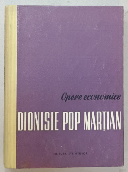 DIONISIE POP MARTIAN , OPERE ECONOMICE , 1961