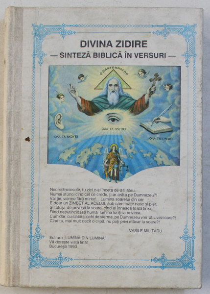 DIVINA ZIDIRE , SINTEZA BIBLICA IN VERSURI de VASILE MILITARU , 1993