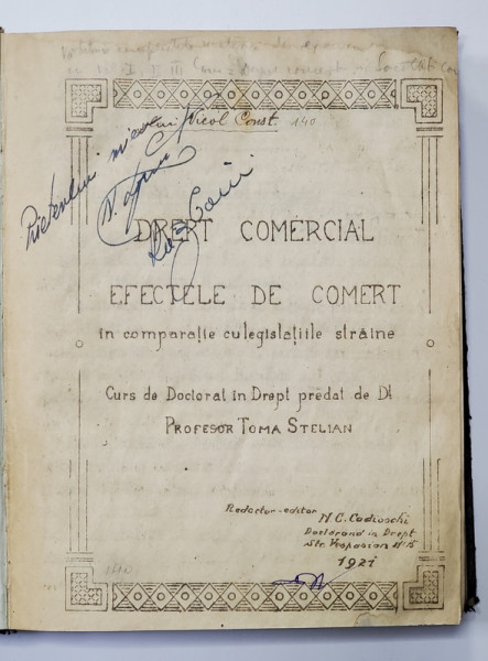 Drept Comercial, Efectele de Comert in comparatie cu legislatiile straine - 1921