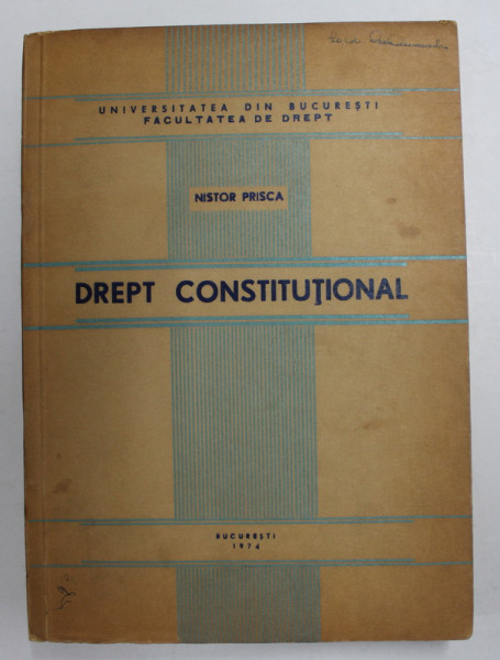 DREPT  CONSTITUTIONAL de NISTOR PRISCA , 1974