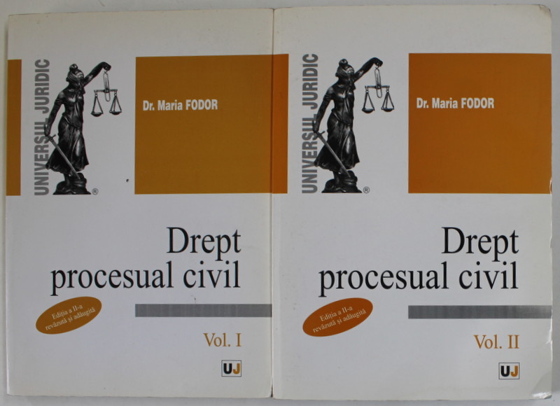 DREPT PROCESUAL CIVIL de MARIA FODOR , VOLUMELE I - II , 2008 - 2009 , PREZINTA PETE SI HALOURI DE APA *