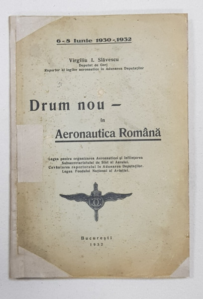 Drum nou in aeronautica romana de Virgiliu I. Slavescu Bucuresti