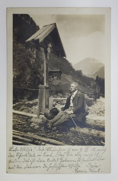 DRUMET LANGA TROITA IN TIROL , CARTE POSTALA ILUSTRATA , 1912