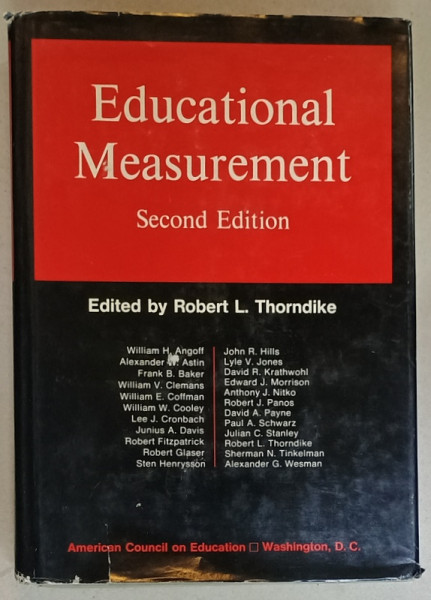 EDUCATIONAL MEASUREMENT , edited by ROBERT L. THORNDIKE , 1971