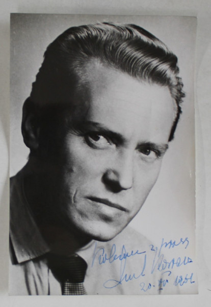 EMIL KAREWICZ ( 1923  - 2020 ) , ACTOR POLONEZ DE FILM , FOTOGRAFIE CU AUTOGRAF , 1961