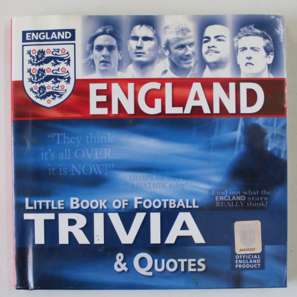 ENGLAND , LITTLE BOOK OF FOOTBALL TRVIA and QUOTES , by JON REEVES , 2008