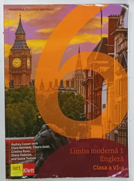 ENGLEZA , LIMBA MODERNA 1 , MANUAL PENTRU CLASA A VI -A de AUDREY COWAN ...IOANA TUDOSE , 2019 , PREZINTA URME DE UZURA