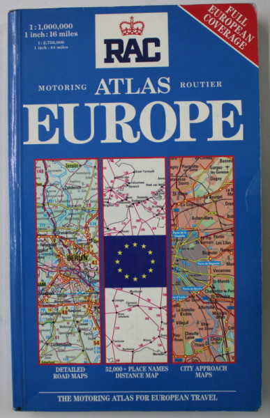 EUROPE , MOTORING ATLAS ROUTIER , FULL EUROPEAN COVERAGE , 1992