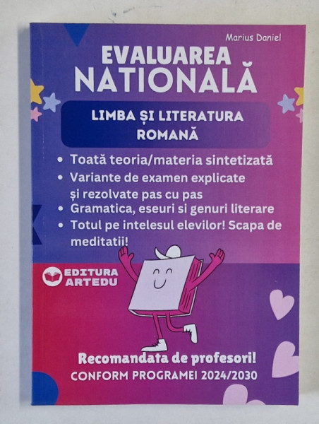 EVALUAREA NATIONALA , LIMBA SI LITERATURA ROMANA , CLASA A VIII - A de MARIUS DANIEL , 2024