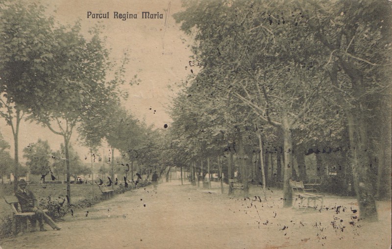 FAGARAS - PARCUL REGINA MARIA , CARTE POSTALA ILUSTRATA , CIRCULATA , PERIOADA INTERBELICA