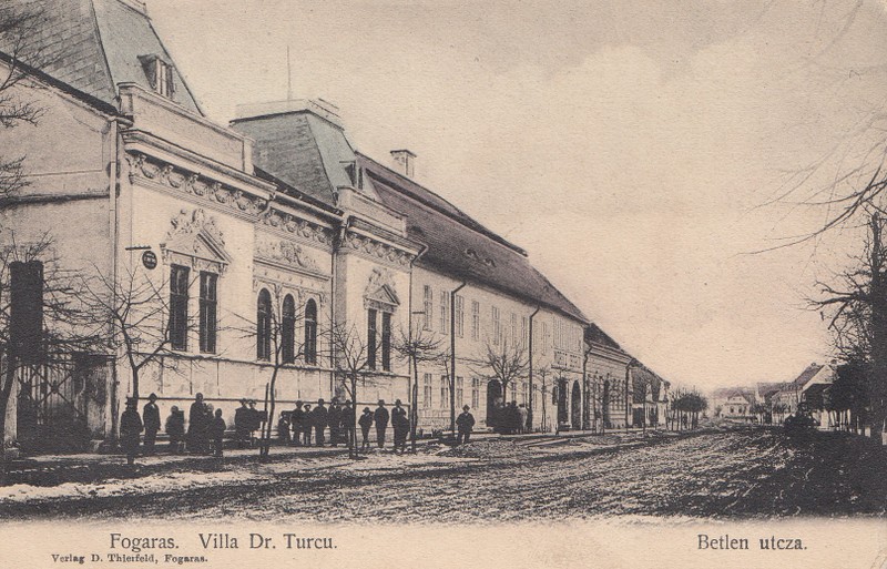 FAGARAS , VILA DOCTOR TURCU , STRADA BETLEN , CARTE POSTALA ILUSTRATA , MONOCROMA , CIRCULATA , DATATA 1908