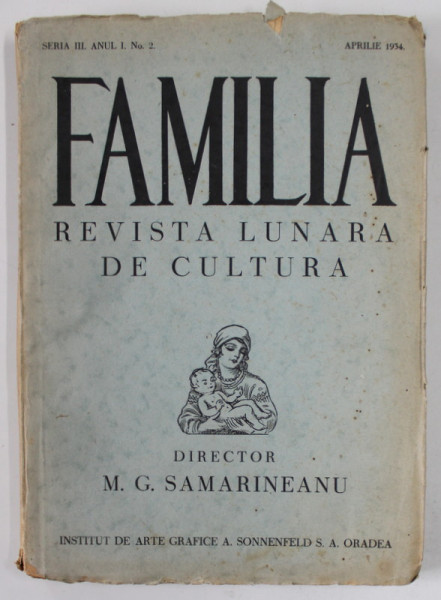 FAMILIA , REVISTA LUNARA DE CULTURA , SERIA III , ANUL I , No. 2 , 1934