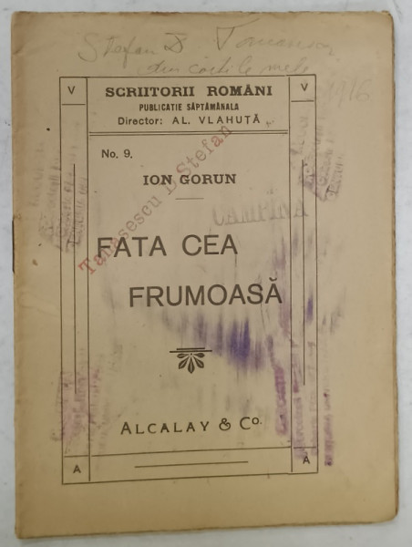 FATA CEA FRUMOASA de ION GORUN  , INCEPUTUL SEC. XX
